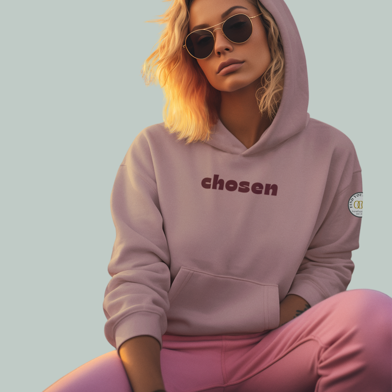 black crop sweatshirt with chosen embroidered on the front area