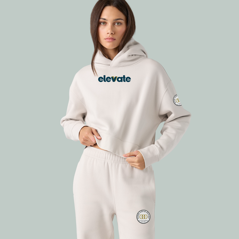 bone colored slimmer sweatpant with patch