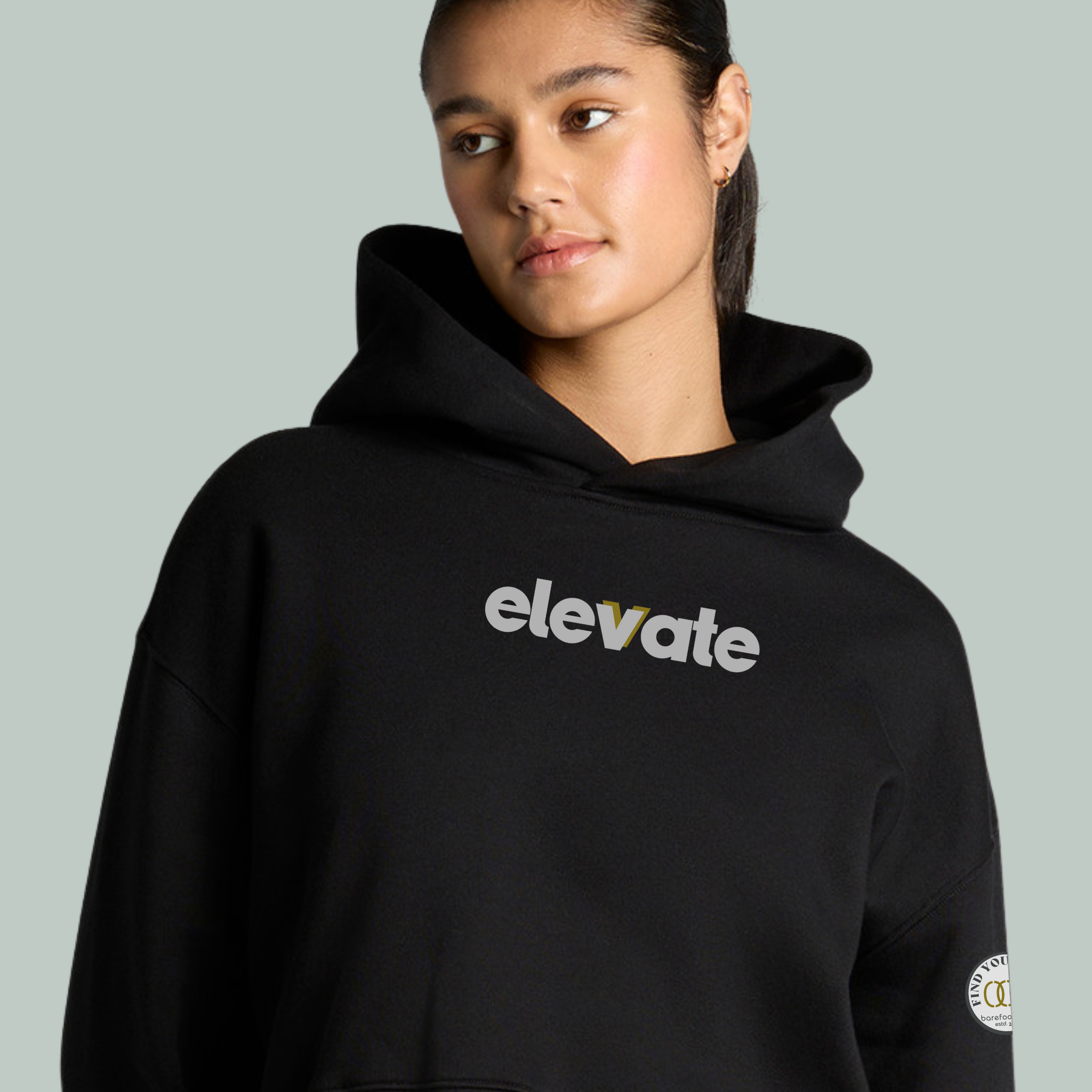 Elevate | ECO | Relaxed Crop Hoodie Black