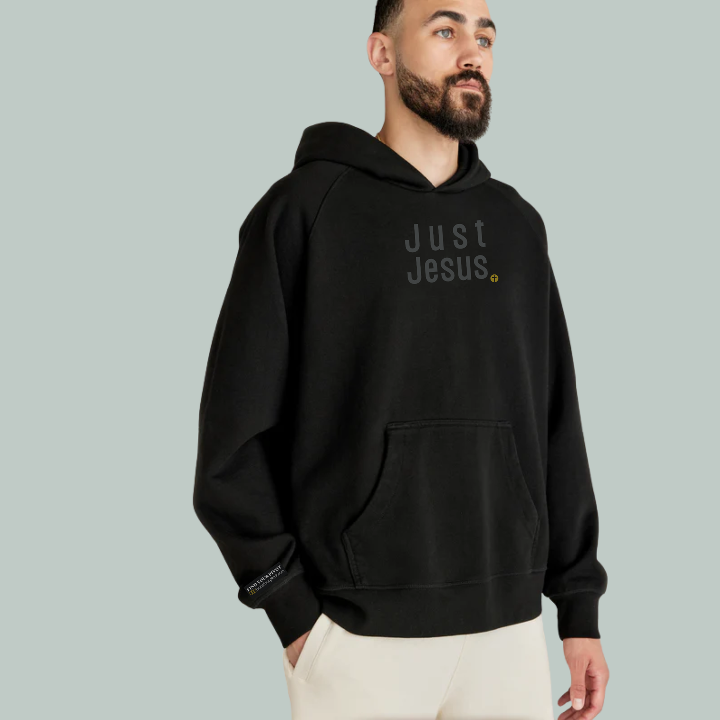 Just Jesus | LUX | Organic | Ultra Heavyweight Hoodie Black