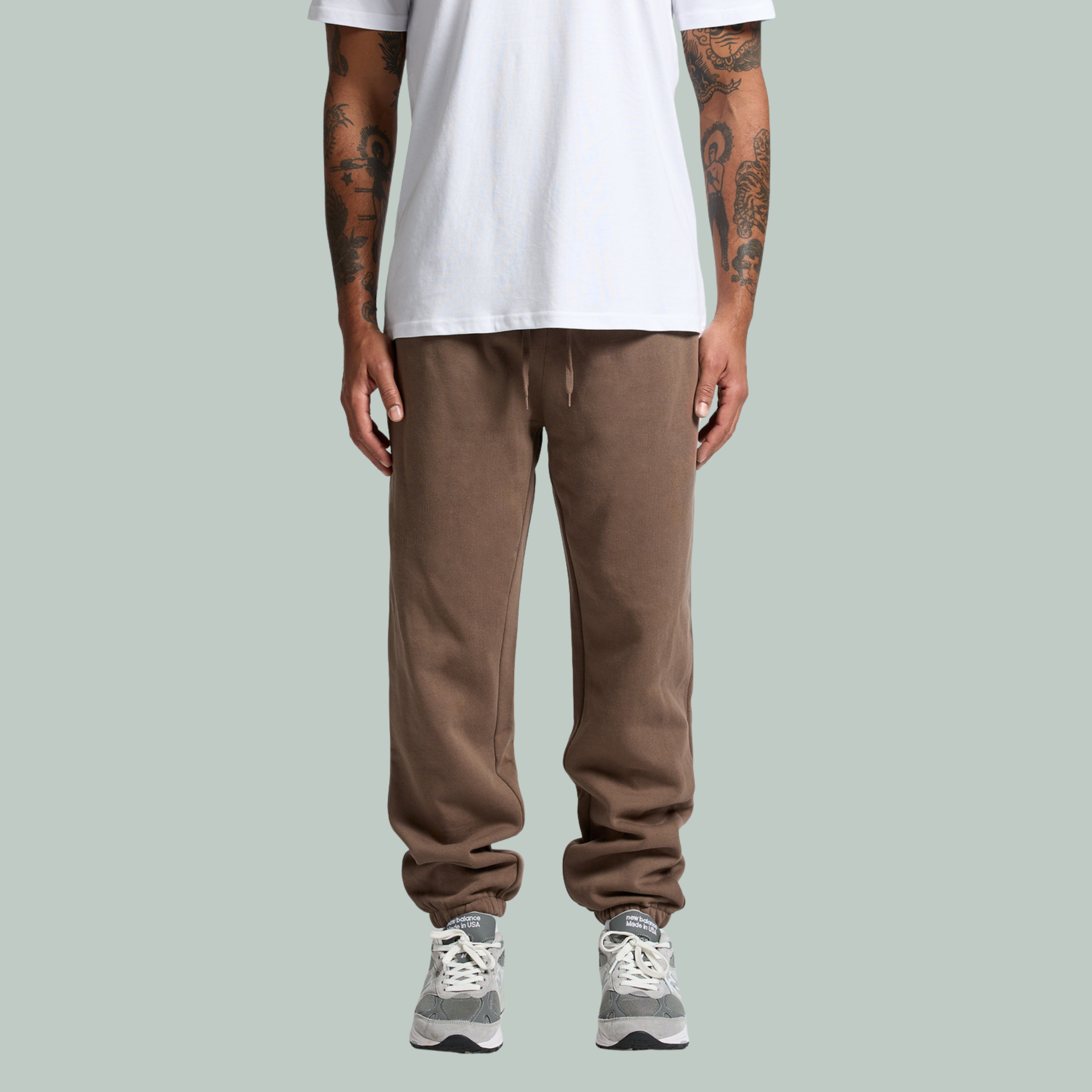 Track Pant | ECO | Stencil Elastic Cuff Walnut